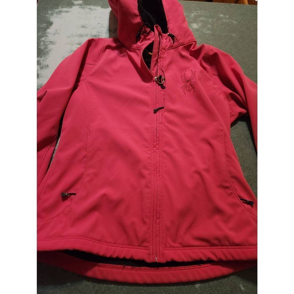 Spyder lightweight hooded pink jacket sz Large